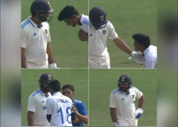 भारत इंग्लैंड मैच: मैच के दौरान मैदान पर आ धमका एक फैन, भारतीय कप्तान के छुए पैर, इंग्लैंड की टीम 246 रन पर सिमटी