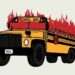 स्कूल वैन मे गैस लीकेज से लगी आग,10 बच्चे हुए जख्मी